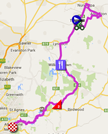 De kaart met het parcours van de eerste etappe du Tour Down Under 2015 op Google Maps