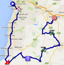 The map with the race route of the fourth stage du Tour Down Under 2015 sur Google Maps