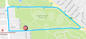 The map with the race route of the People's Choice Classic on Google Maps