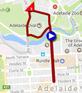 La carte avec le parcours de la sixième étape du Tour Down Under 2017 sur Google Maps