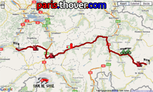 La carte du parcours de la sixième étape du Tour de Suisse 2010 sur Google Maps