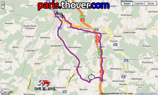 La carte du parcours de la neuvième étape du Tour de Suisse 2010 sur Google Maps
