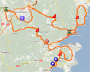 The map with the race route of the stage La Croix Valmer > Grimaud of the Tour du Haut Var 2011 on Google Maps