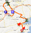 La carte du parcours de la première étape du Tour Haut Var-Matin 2013 sur Google Maps