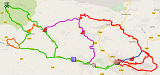 De kaart met het parcours van etappe 2 van de Tour du Haut Var 2015 op Google Maps