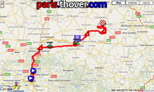 La carte du parcours de la première étape du Tour du Limousin 2010 sur Google Maps