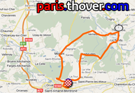 The route map of the second stage of the Tour du Limousin 2010 on Google Maps