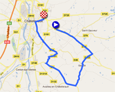 The map with the race course of the fourth stage of the Tour Poitou-Charentes 2011 on Google Maps