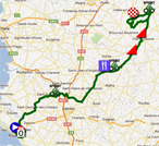 The map with the race route of the second stage of the Tour Poitou-Charentes 2012 on Google Maps