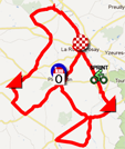 The map with the race route of the third stage of the Tour Poitou-Charentes 2012 on Google Maps