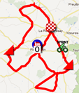 La carte du parcours de la troisième étape du Tour Poitou-Charentes 2012 sur Google Maps