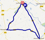 The map with the race route of the fourth stage of the Tour Poitou-Charentes 2012 on Google Maps
