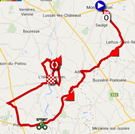 La carte du parcours de la troisième étape du Tour Poitou-Charentes 2014 sur Google Maps