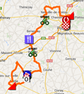 La carte du parcours de la cinquième étape du Tour Poitou-Charentes 2014 sur Google Maps