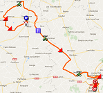 La carte du parcours de la cinquième étape du Tour Poitou-Charentes 2016 sur Google Maps
