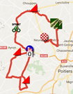 La carte du parcours de la troisième étape du Tour du Poitou-Charentes 2017 sur Google Maps
