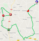 La carte du parcours de la troisième étape du Tour du Poitou-Charentes 2018 sur Google Maps