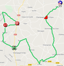 La carte du parcours de la troisime tape du Tour du Poitou-Charentes 2018 sur Google Maps