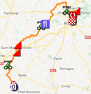 La carte du parcours de la cinquième étape du Tour du Poitou-Charentes 2018 sur Google Maps