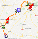 La carte du parcours de la cinquime tape du Tour du Poitou-Charentes 2018 sur Google Maps