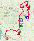 The map with the race route of the first stage of the Tour Poitou-Charentes en Nouvelle-Aquitaine 2019 on Open Street Maps