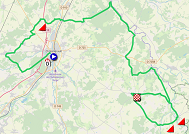 The map with the race route of the third stage of the Tour Poitou-Charentes en Nouvelle-Aquitaine 2019 on Open Street Maps