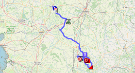 La carte du parcours de la deuxième étape du Tour Poitou-Charentes en Nouvelle-Aquitaine 2021 sur Open Street Maps