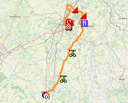 La carte du parcours de la cinquième étape du Tour Poitou-Charentes en Nouvelle-Aquitaine 2021 sur Open Street Maps