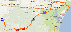 The race route of the first stage of the Tour Med 2013 on Google Maps