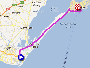 La carte du parcours de la deuxième étape du Tour Med 2013 sur Google Maps
