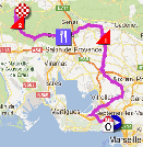 La carte du parcours de la troisième étape du Tour Med 2013 sur Google Maps