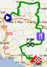 La carte du parcours de la quatrième étape du Tour Med 2013 sur Google Maps