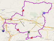 The map with the race route of the second stage of the Tour Med 2014 on Google Maps