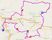 De kaart met het parcours van de tweede etappe van de Tour Med 2014 op Google Maps