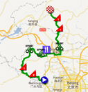 De kaart met het parcours van de derde etappe van de Tour of Beijing 2011 op Google Maps