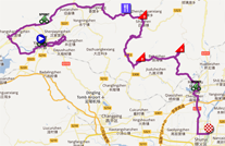 De kaart met het parcours van de vierde etappe van de Tour of Beijing 2011 op Google Maps