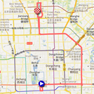 De kaart met het parcours van de vijfde etappe van de Tour of Beijing 2011 op Google Maps