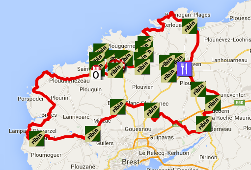 Het parcours van de Tro Bro Léon 2015