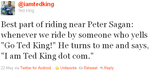 Ted King - tweet of the week