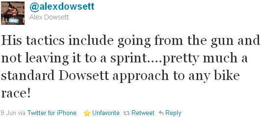 Alex Dowsett - tweet of the week