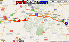 La carte du parcours de la treizième étape de la Vuelta a Espa&ntildea 2010 sur Google Maps