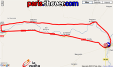 La carte du parcours de la dix-septième étape de la Vuelta a Espa&ntildea 2010 sur Google Maps