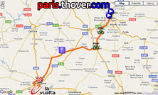 La carte du parcours de la dix-huitime tape de la Vuelta a Espaa 2010 sur Google Maps