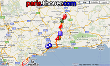 La carte du parcours de la quatrième étape de la Vuelta a Espa&ntildea 2010 sur Google Maps