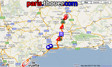 La carte du parcours de la quatrième etappe de la Vuelta a Espa&ntildea 2010 sur Google Maps