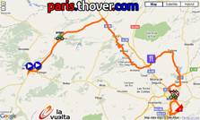 La carte du parcours de la sixième stage de la Vuelta a Espa&ntildea 2010 sur Google Maps