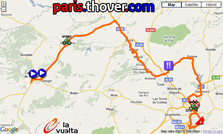 La carte du parcours de la sixime tape de la Vuelta a Espaa 2010 sur Google Maps