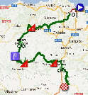 The map with the race route of the fifteenth stage of the Vuelta a Espa&ntildea 2012 on Google Maps