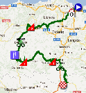 De kaart met het parcours van de zestiende etappe van de Vuelta a Espaa 2012 op Google Maps