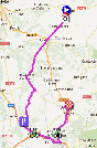 The map with the race route of the nineteenth stage of the Vuelta a Espa&ntildea 2012 on Google Maps